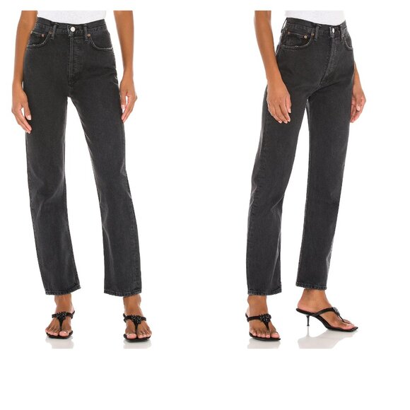 Agolde 90's Pinch Waist Jeans - Black Tea - Size 25 - Picture 9 of 9